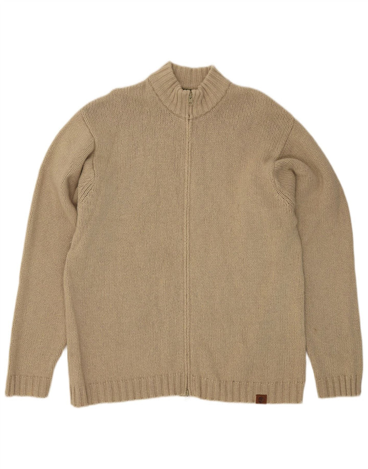 Timberland Pull Cardigan Homme XL Beige Laine d'Agneau