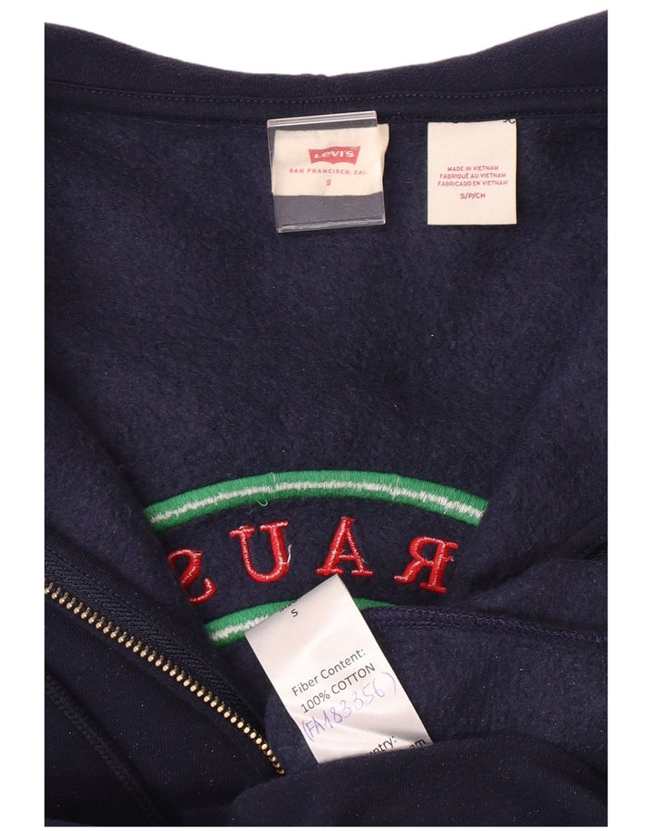 LEVI'S Pull à capuche zippé surdimensionné pour femme UK 10 Petit Bleu marine