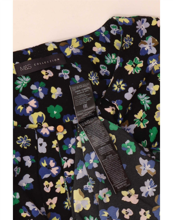 Marks & Spencer Chemisier pour femme UK 12 Medium Noir Floral Polyester