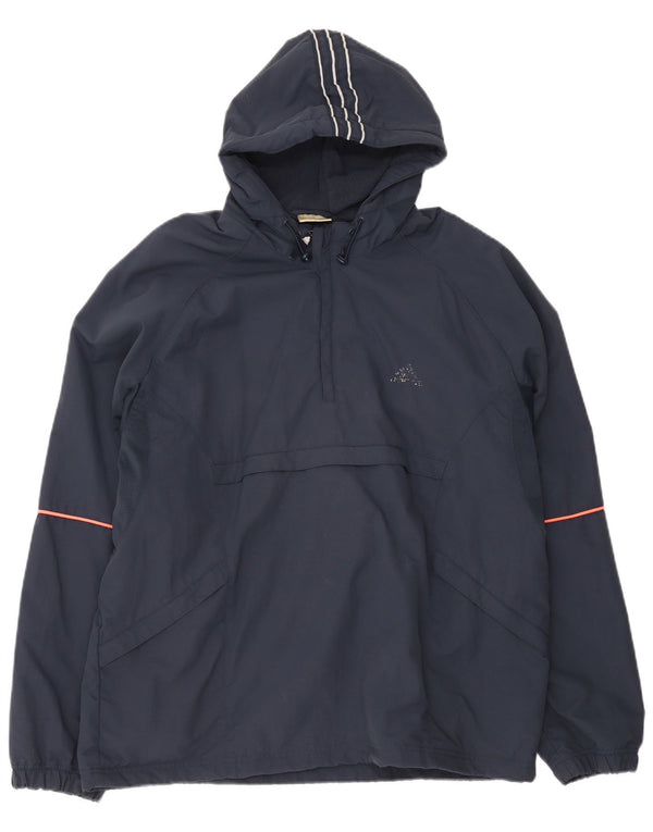 Adidas Veste Anorak à capuche pour homme UK 42/44 Large Bleu marine Polyester