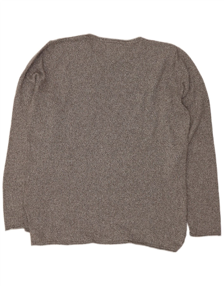 Tommy Hilfiger Pull Col Ras du Cou Homme Gris Moyen Moucheté Coton