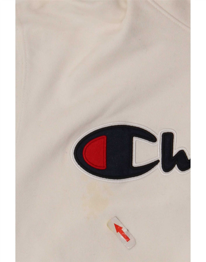 Champion Pull à Capuche Graphique Homme Blanc Moyen Coton