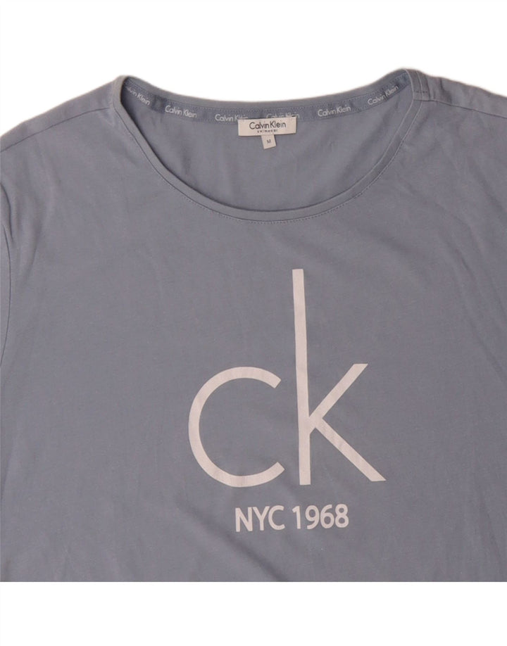 CALVIN KLEIN T-Shirt Graphique Homme Bleu Moyen Coton