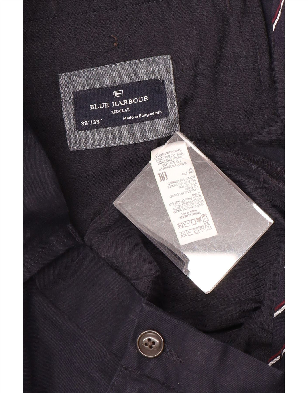 Marks & Spencer Pantalon Chino Regular Blue Harbor Homme W38 L33 Bleu Marine