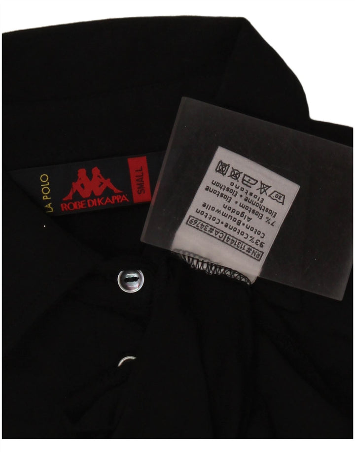 KAPPA Polo Femme UK 8 Small Noir Coton
