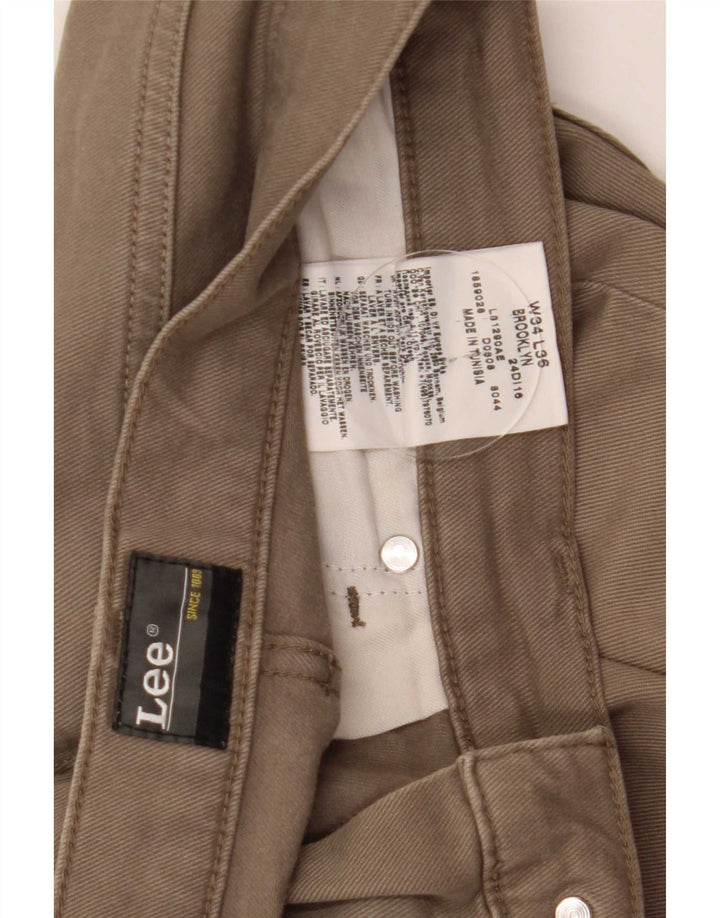 Lee Jean Droit Brooklyn Homme W34 L33 Beige Coton