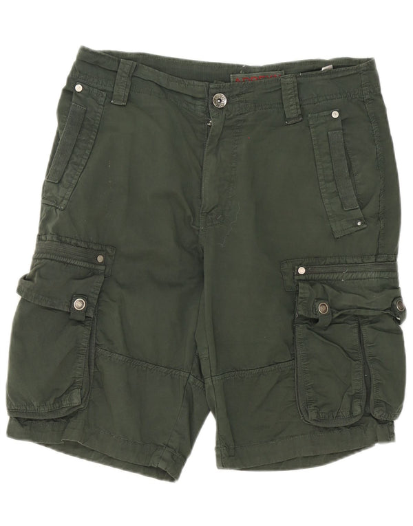 vintage Mens Cargo Shorts W34 Grand Coton Vert