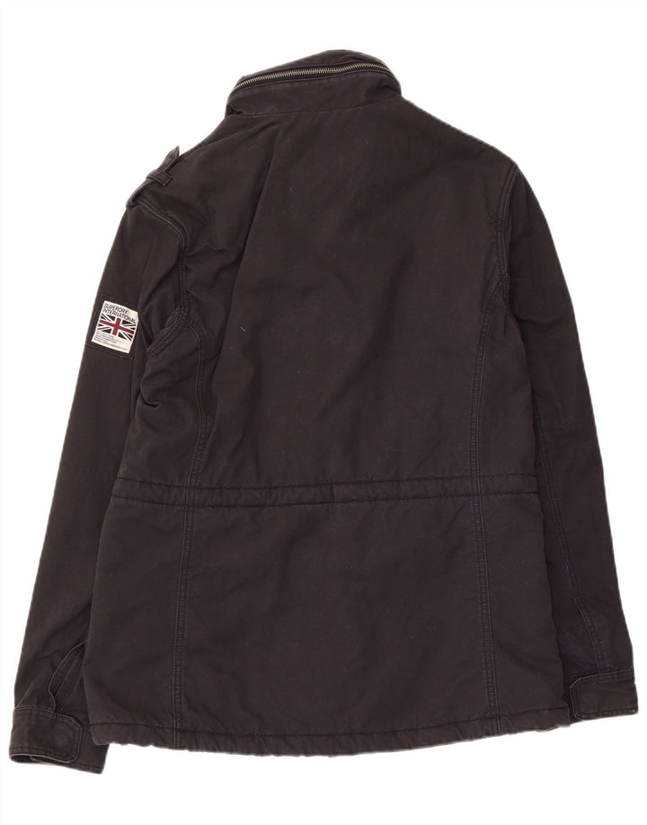 Superdry Veste utilitaire pour hommes UK 40 Grand coton noir
