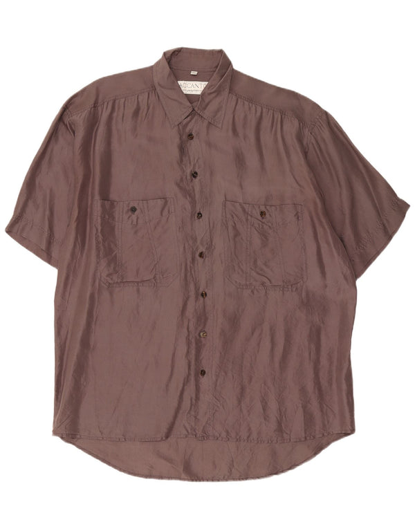 Accanto Chemise à manches courtes pour homme Taille 39/40 Gris moyen