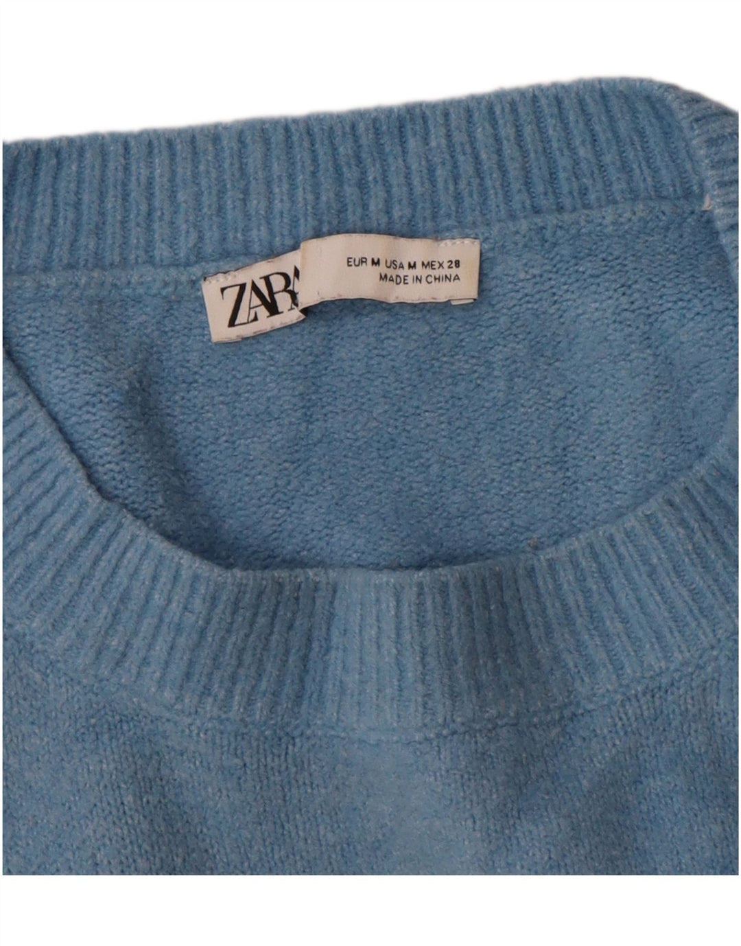 Zara Pull Col Ras Du Cou Homme Bleu Moyen