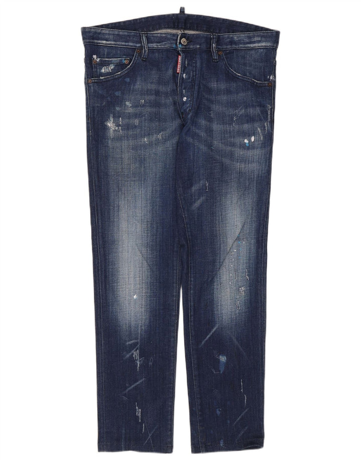Dsquared2 Jean slim effet vieilli pour femme IT 52 2XL W36 L29 coton bleu