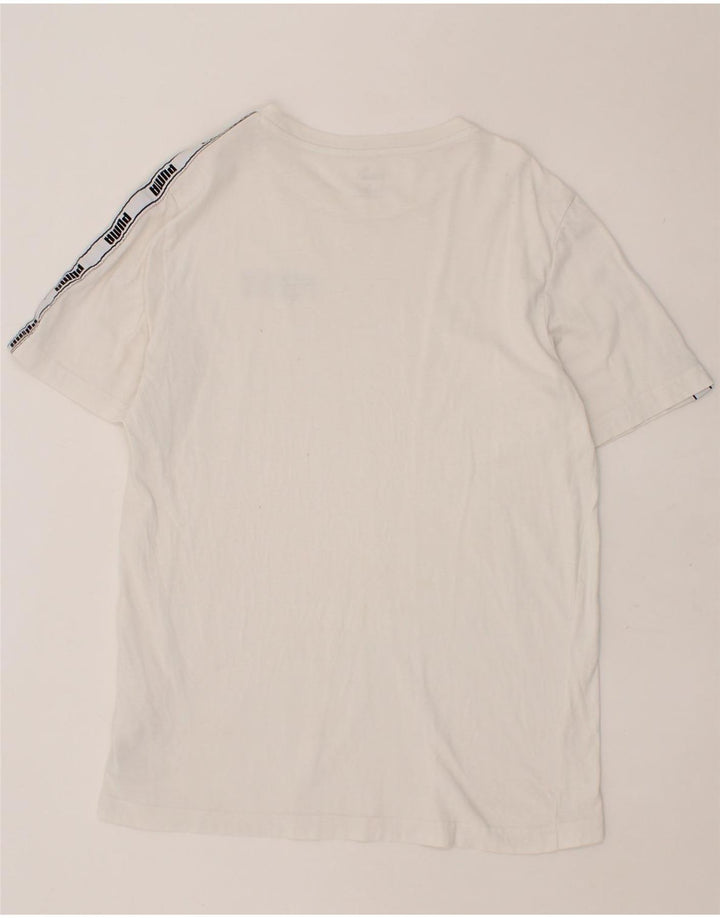 PUMA Mens Graphic T-Shirt Top Medium White Cotton Vintage Puma and Second-Hand Puma from Messina Hembry 