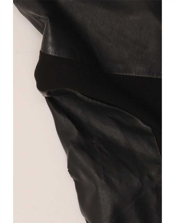 French Connection Veste de motard courte pour femme UK 6 XS Noir Polyuréthane