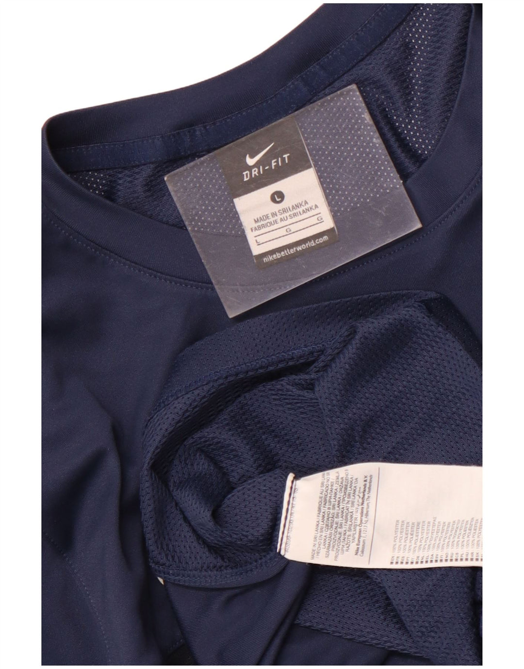 Nike Hommes Dri Fit T-Shirt Haut Large Bleu Marine Polyester