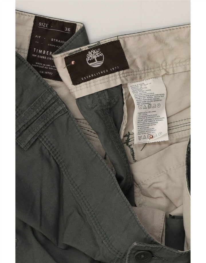TIMBERLAND Pantalon Cargo Droit Homme W36 L34 Vert Coton
