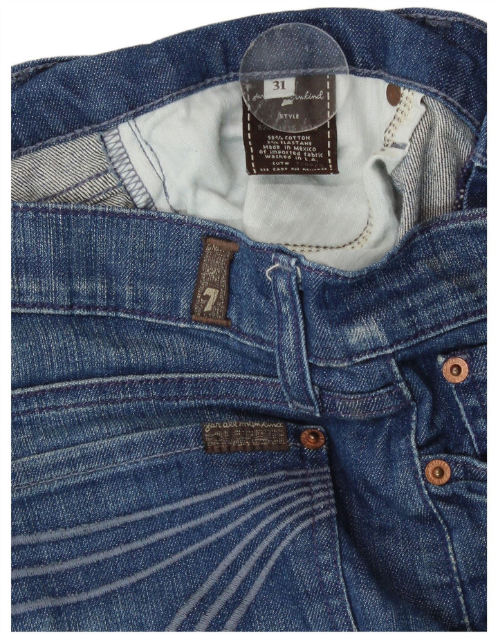 7 For All Mankind Short en Jean Femme W31 Coton Bleu Moyen