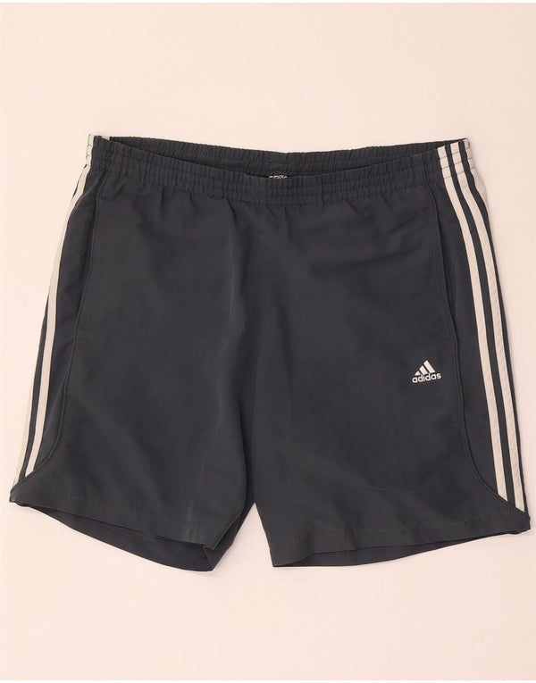 Adidas Short de Sport Climalite Homme Gris Moyen Polyester