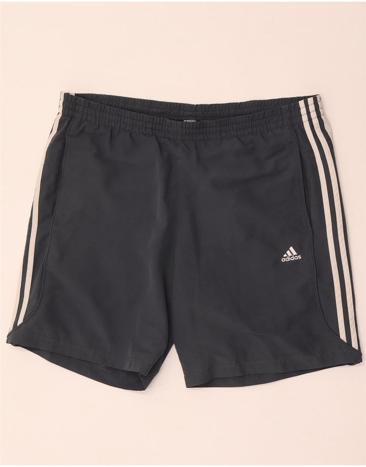 Adidas Short de Sport Climalite Homme Gris Moyen Polyester