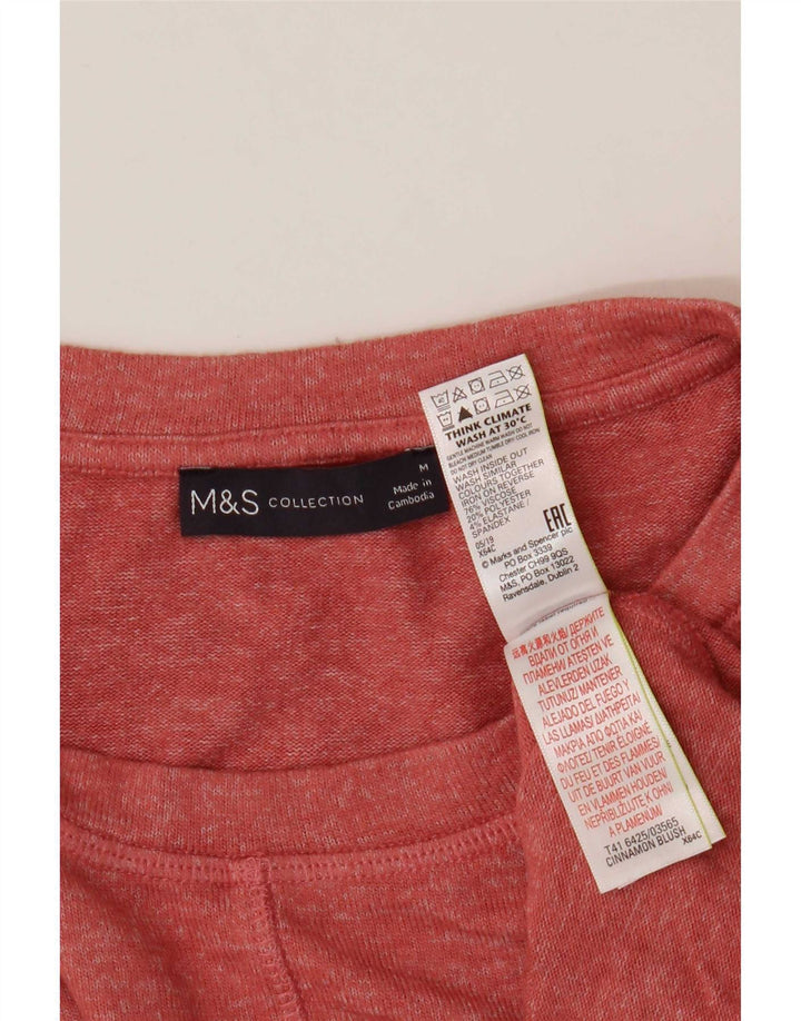 Marks & Spencer T-Shirt Femme UK 14 Medium Rouge Viscose
