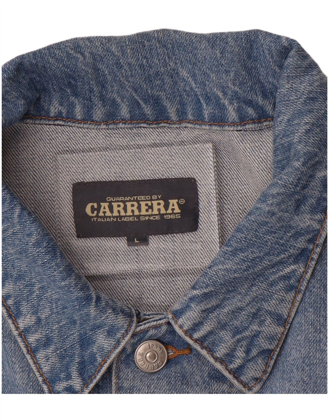 CARRERA Veste en jean pour homme UK 40 Large Bleu Coton