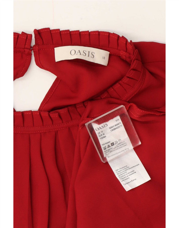 Oasis Chemisier Femme UK 10 Petit Rouge Polyester