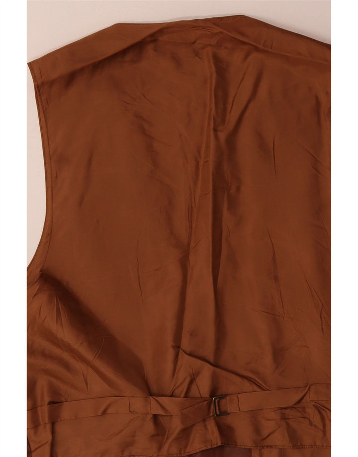 VINTAGE Gilet en cuir homme grand cuir marron