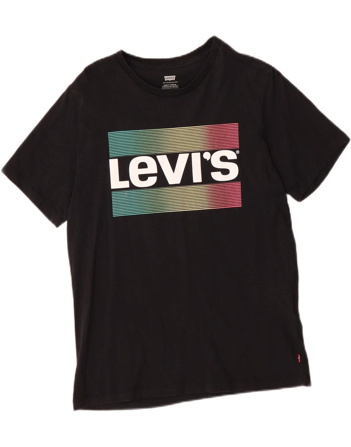 LEVI'S Mens Graphic T-Shirt Top Small Black Cotton Vintage Levi's and Second-Hand Levi's from Messina Hembry 