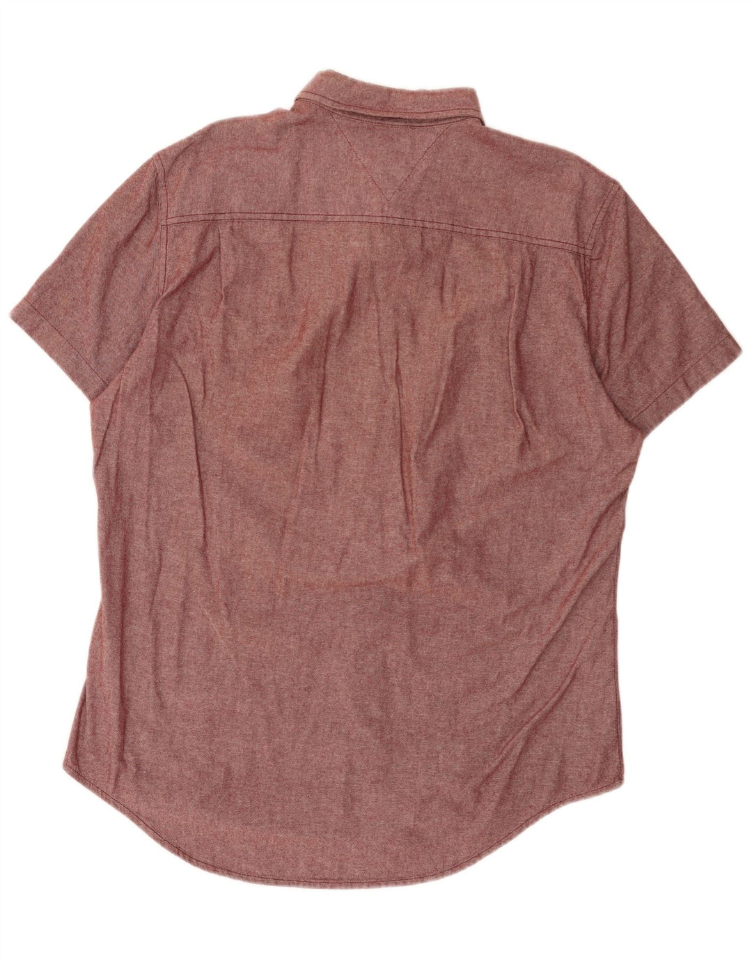 TOMMY HILFIGER Chemise à manches courtes pour homme Coupe ajustée Grand coton bordeaux
