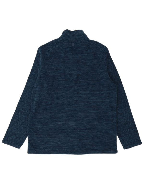 Mountain Warehouse Pull polaire à col zippé pour homme, taille L, bleu marine moucheté