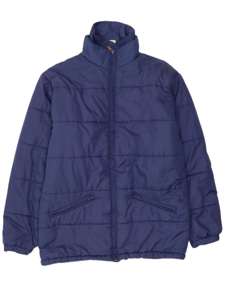 Puma Veste rembourrée pour homme UK 40 Large Bleu marine Polyamide