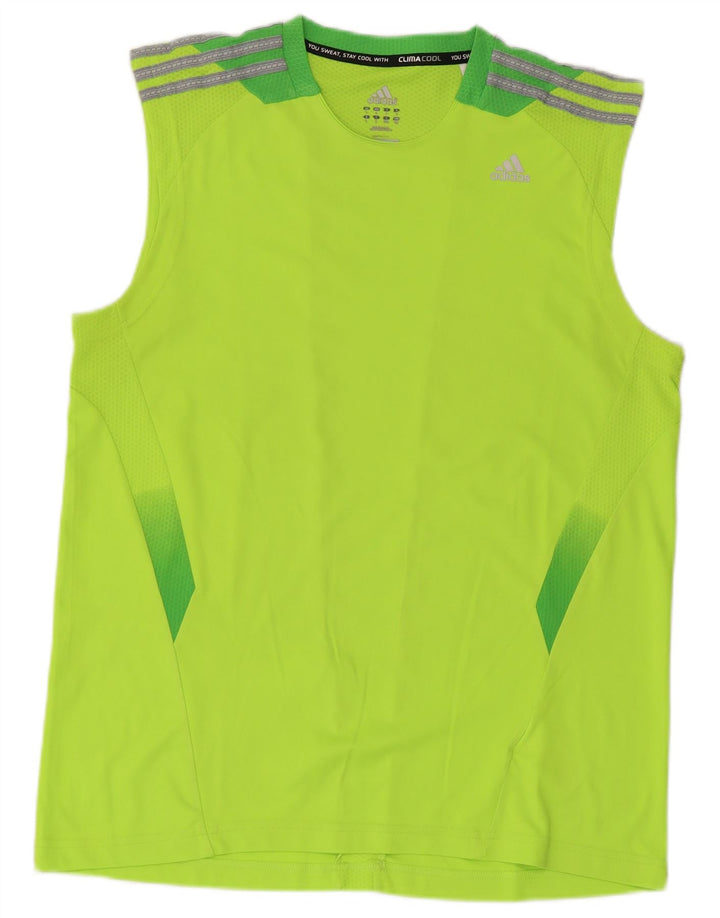 Adidas Hommes Climacool Débardeur Grand Vert Colorblock Polyester