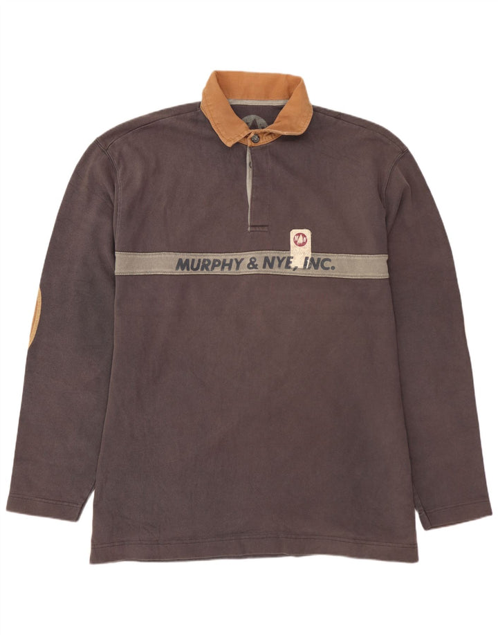 MURPHY & NYE Polo de Rugby Graphique Sailmakers pour Hommes 2XL Gris Colorblock