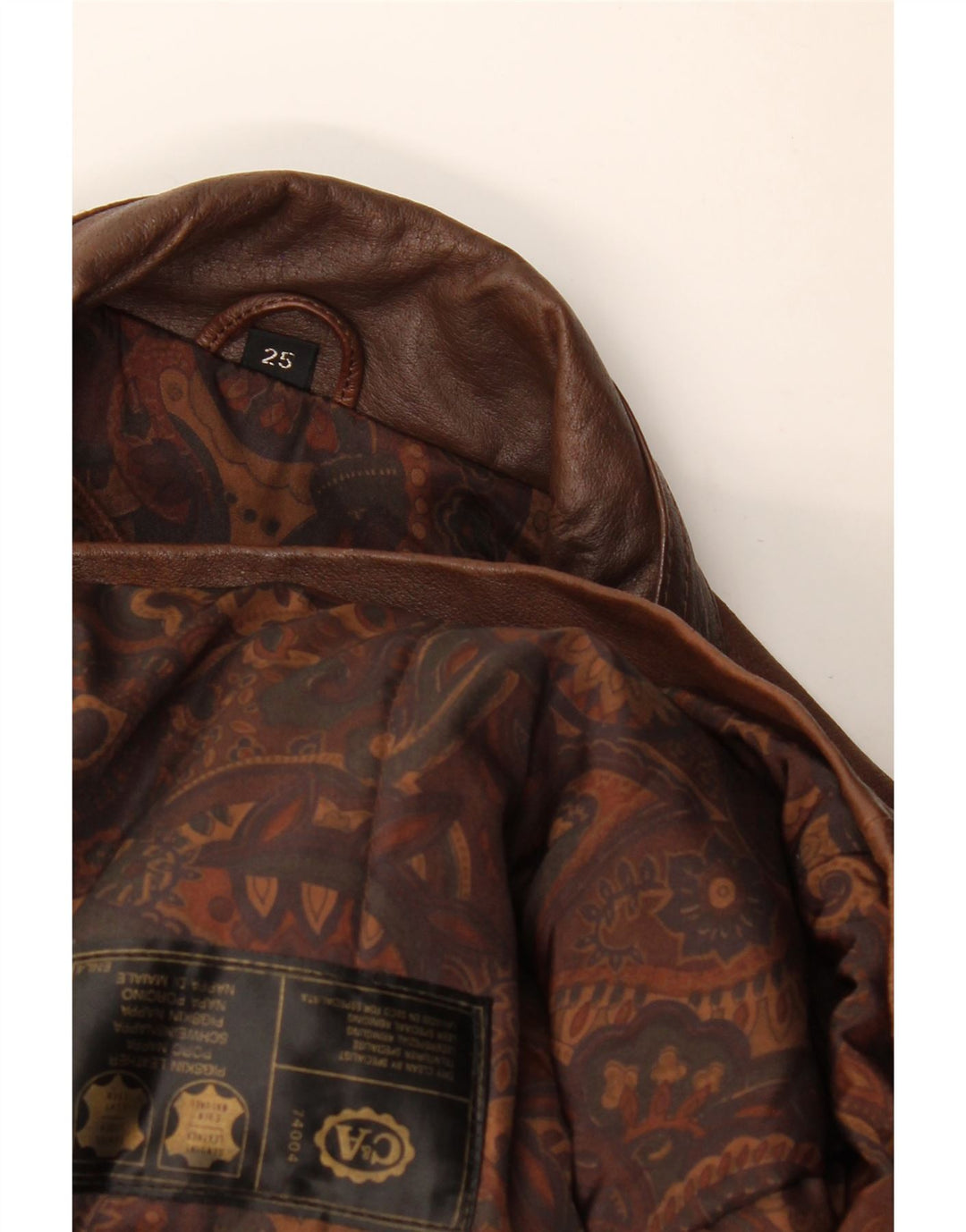 C&A Manteau coupe-vent en cuir pour homme UK 42 XL Cuir marron