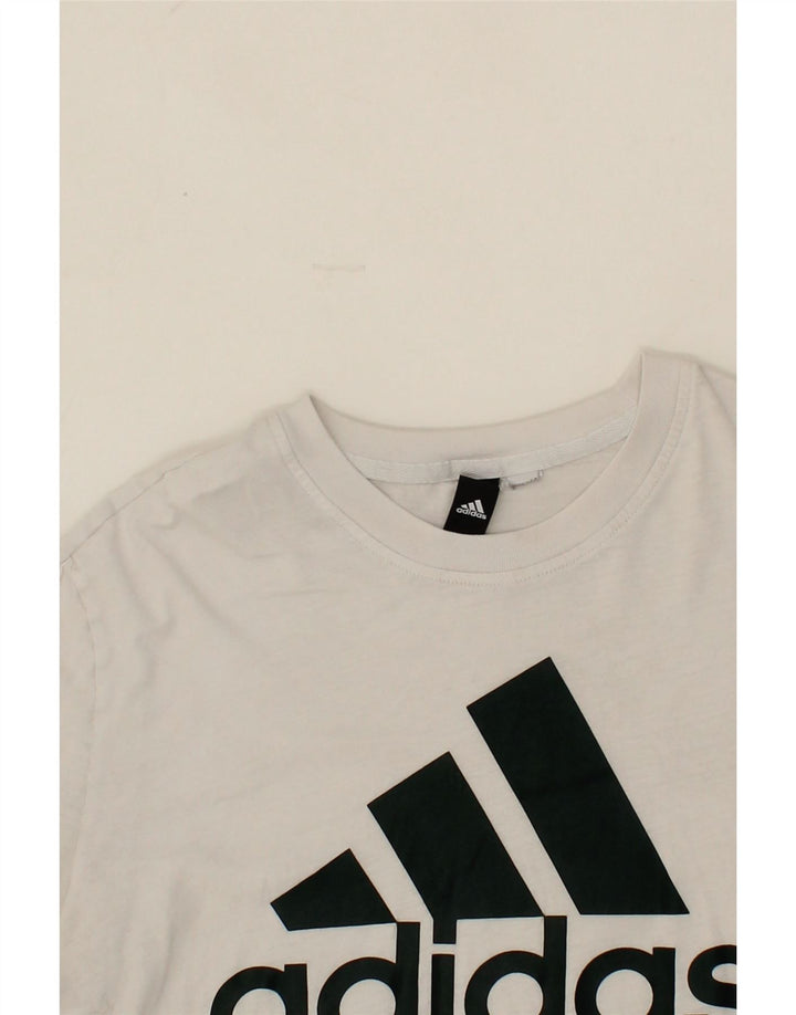 ADIDAS Mens Graphic T-Shirt Top Medium White Cotton Vintage Adidas and Second-Hand Adidas from Messina Hembry 