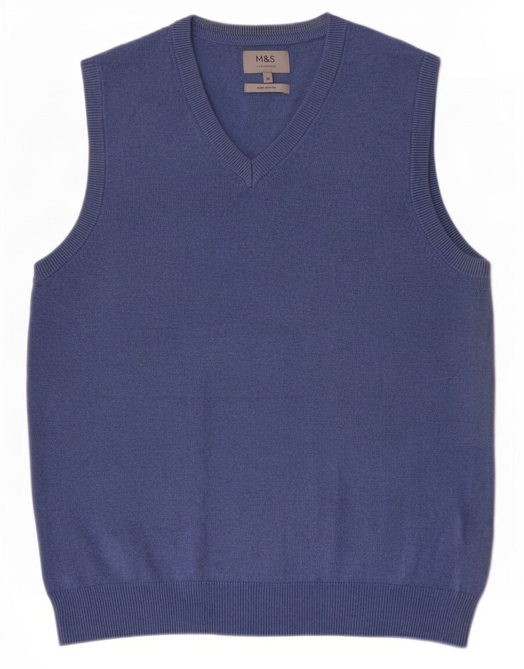 Marks & Spencer Débardeur Vest Homme Bleu Moyen Coton