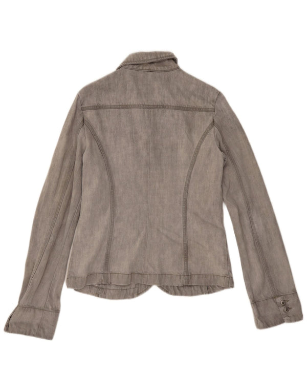 Diesel Veste Blazer 2 Boutons Femme UK 14 Grand Coton Gris