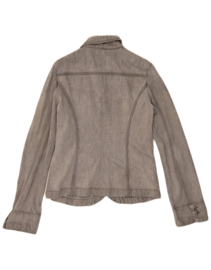 Diesel Veste Blazer 2 Boutons Femme UK 14 Grand Coton Gris
