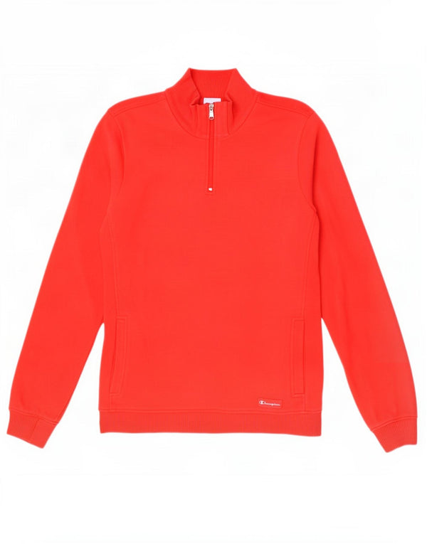 Champion Sweat-shirt à col zippé pour femme UK 14 Rouge moyen Coton