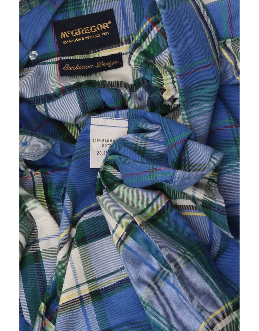 McGregor Chemise homme en coton à carreaux bleu moyen