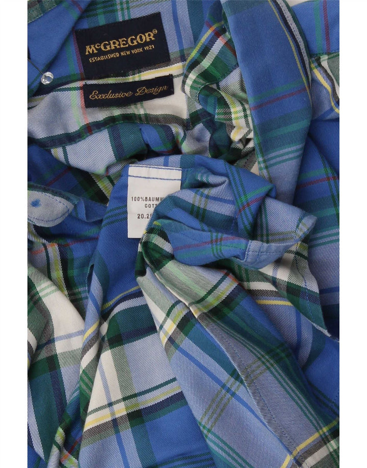 McGregor Chemise homme en coton à carreaux bleu moyen