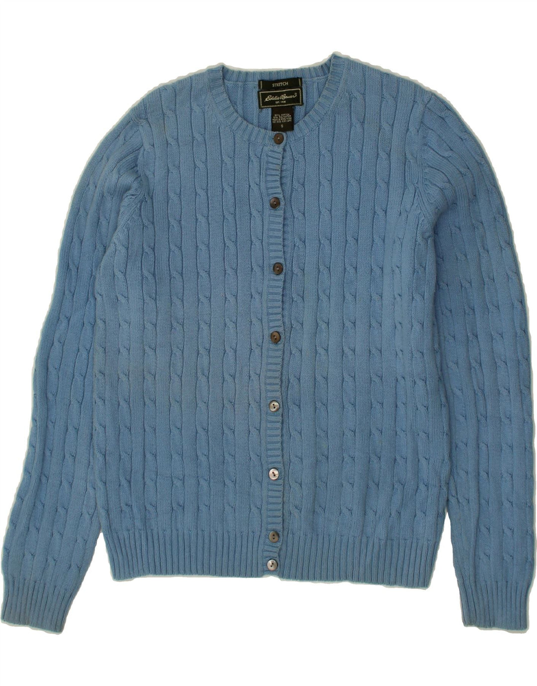 EDDIE BAUER Womens Cardigan Sweater UK 10 Small Blue Cotton Vintage Eddie Bauer and Second-Hand Eddie Bauer from Messina Hembry 
