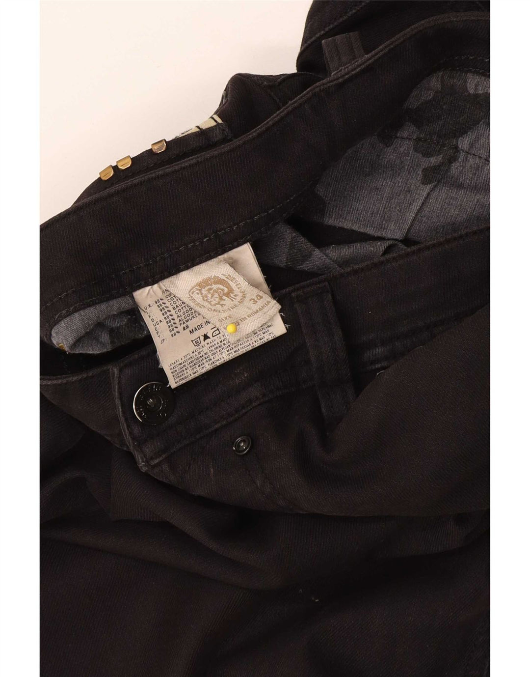 Diesel Jean Slim Homme W34 L34 Noir Coton