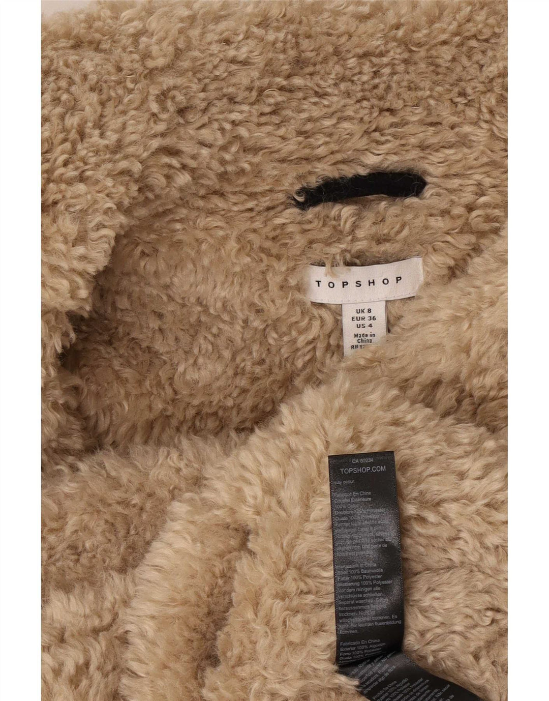 Topshop Veste surdimensionnée en velours côtelé pour femme UK 8 Small Black Colourblock