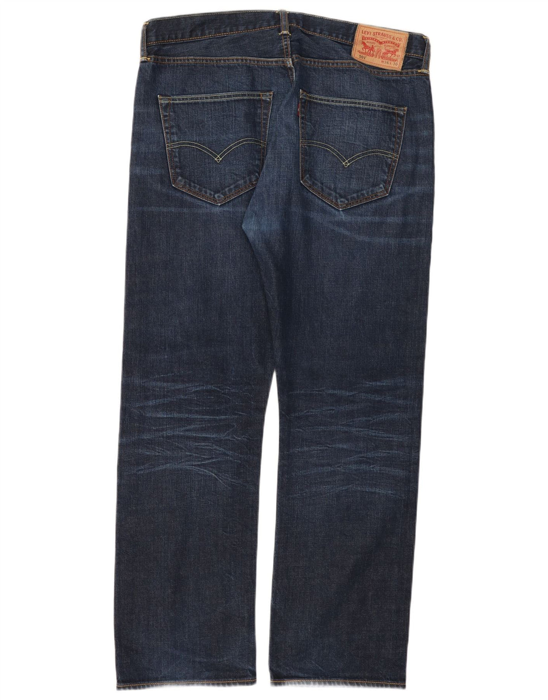 LEVI'S Jean Droit 501 Homme W36 L30 Bleu Marine Coton