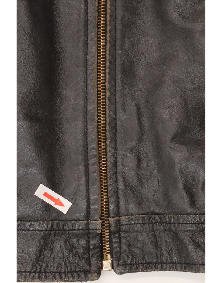 Veste en cuir femme vintage IT 50 XL Noir