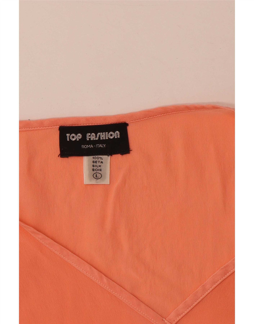 vintage Womens Vest Top UK 14 Grande Soie Orange