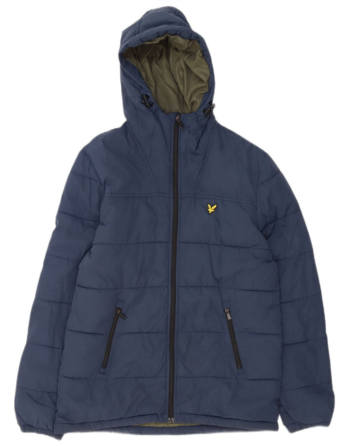 Lyle & Scott Veste matelassée à capuche pour homme UK 36 Small Bleu marine Nylon