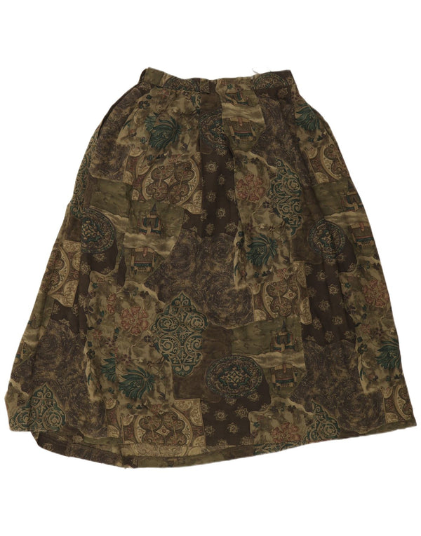 Meico Jupe évasée pour femme UK 16 Large W30 Kaki Floral
