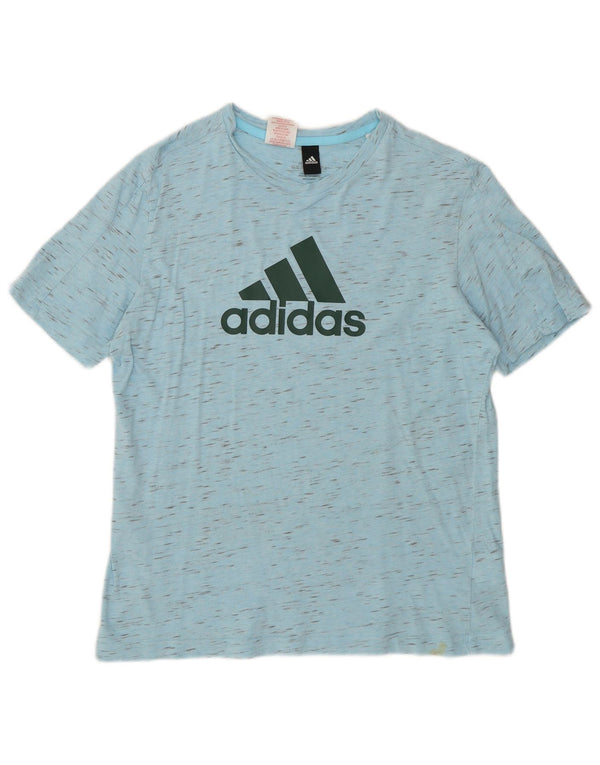 Adidas T-Shirt Graphique Garçon 13-14 ans Bleu Moucheté Coton