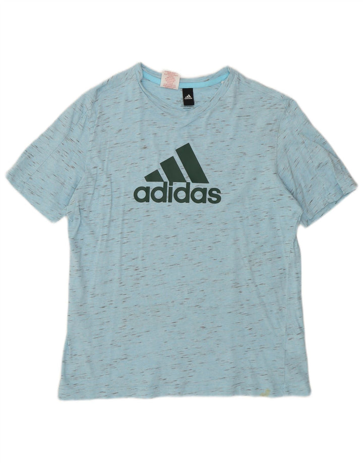 Adidas T-Shirt Graphique Garçon 13-14 ans Bleu Moucheté Coton